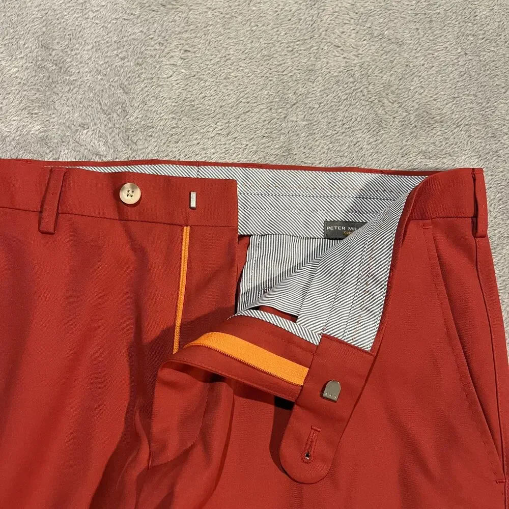 Peter Millar Pants Mens 34 Red Crown Sport Golf Performance Polyester Stretch
